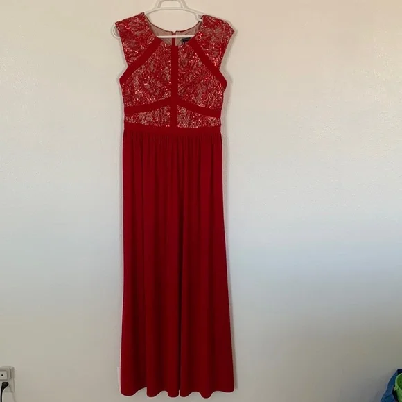 Night Way Collections | Dresses | Nightway Formal Red Lace Sequin Gown |  Poshmark